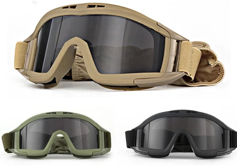 JSJM Tactical Goggles with 3 Lenses