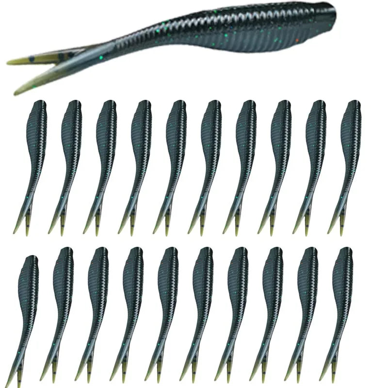 20pcs/lot Soft Fishing Lure 65mm 1.6g Soft Plastic Artificial Bait Soft Worm Lure for Carp Fishing