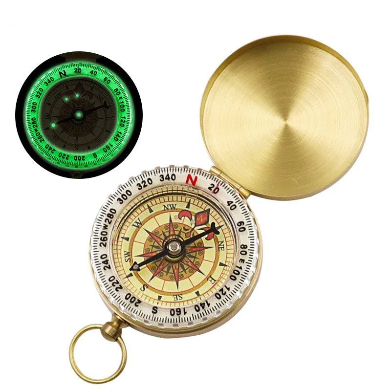 Pocket Watch Style Brass Survival Compass